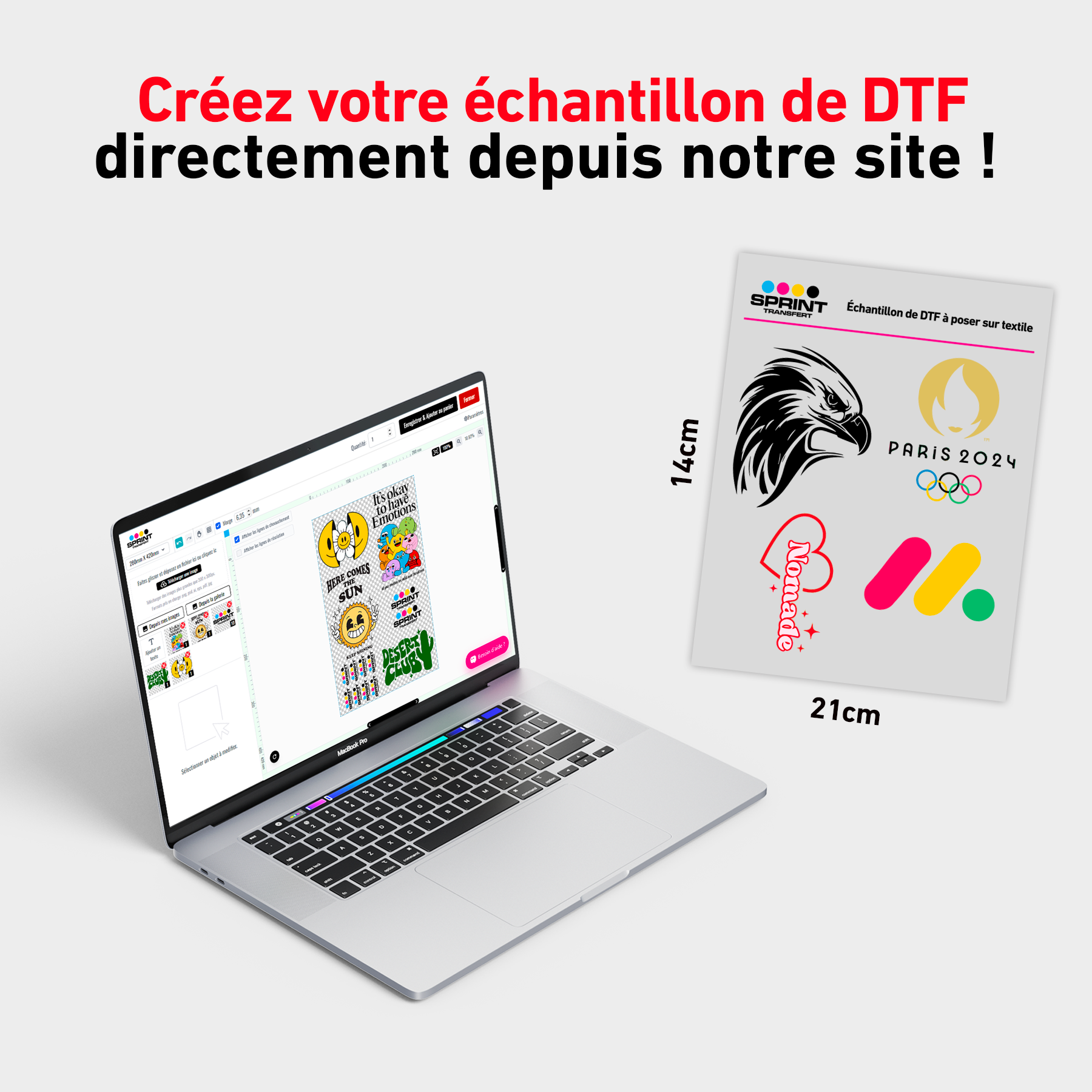 Échantillon DTF - Votre échantillon A5 personnalisé !